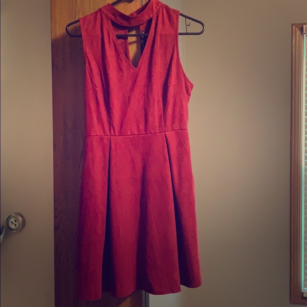 Suede Cranberry Party Dress